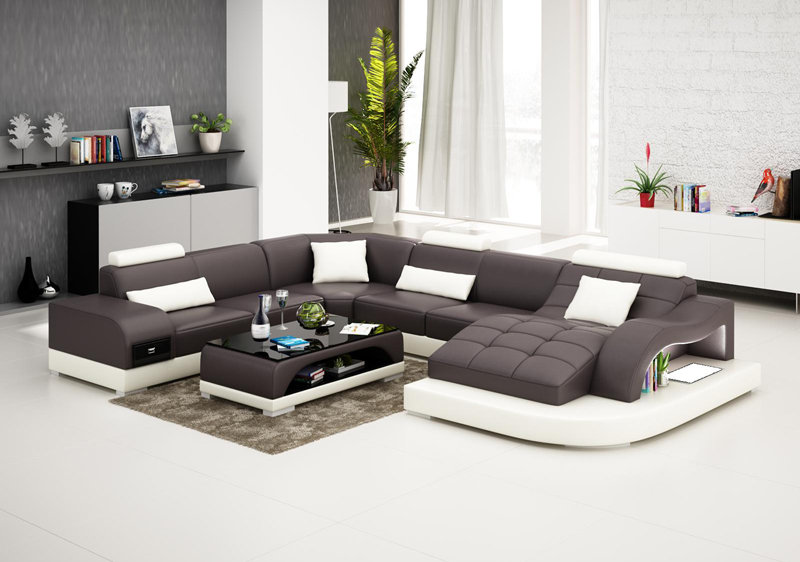 Leather Sofa Living Area Corner Sofa Corner Set Design Modern Sofa G8009B