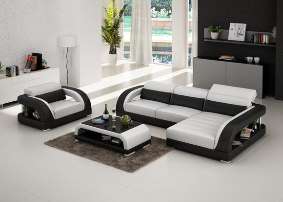 Leather sofa couch living landscape corner sofa armchair set set design sofa G8016E