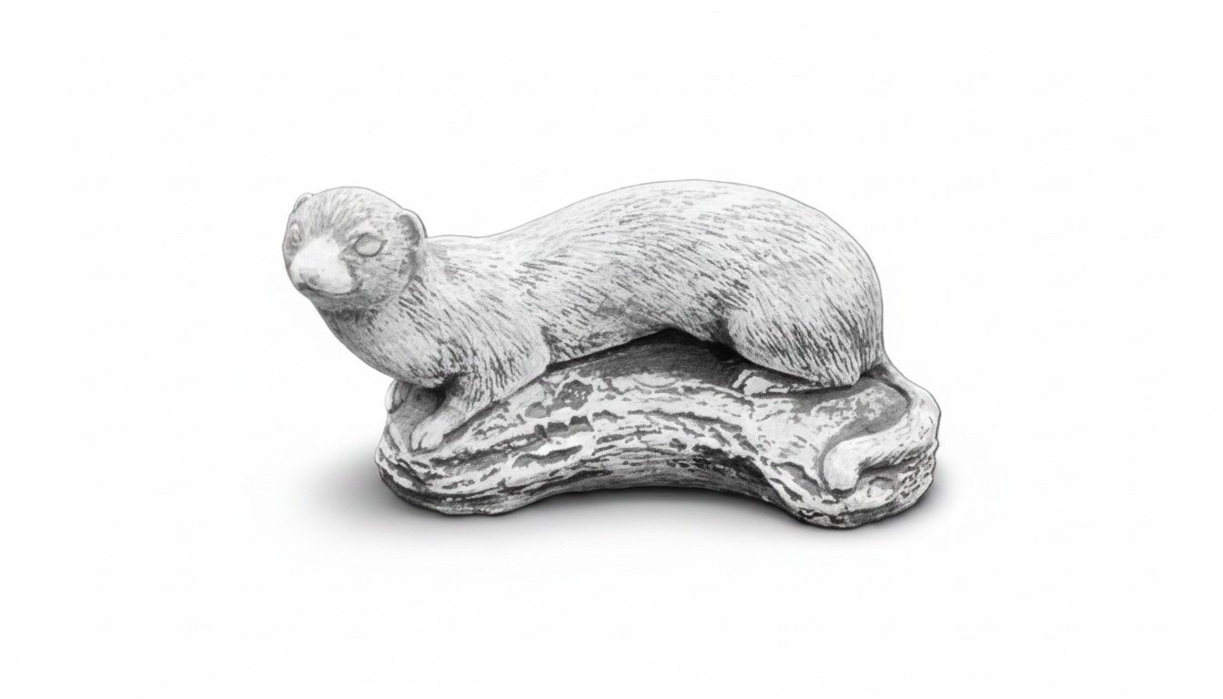 Garden Decoration Ferret Terrace Stone Figures Figurine Statue Sculpture 521 New