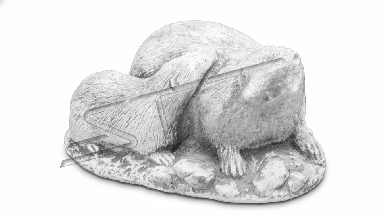 Garden Decoration Ferret Terrace Stone Figures Figurine Statue Sculpture 514 New