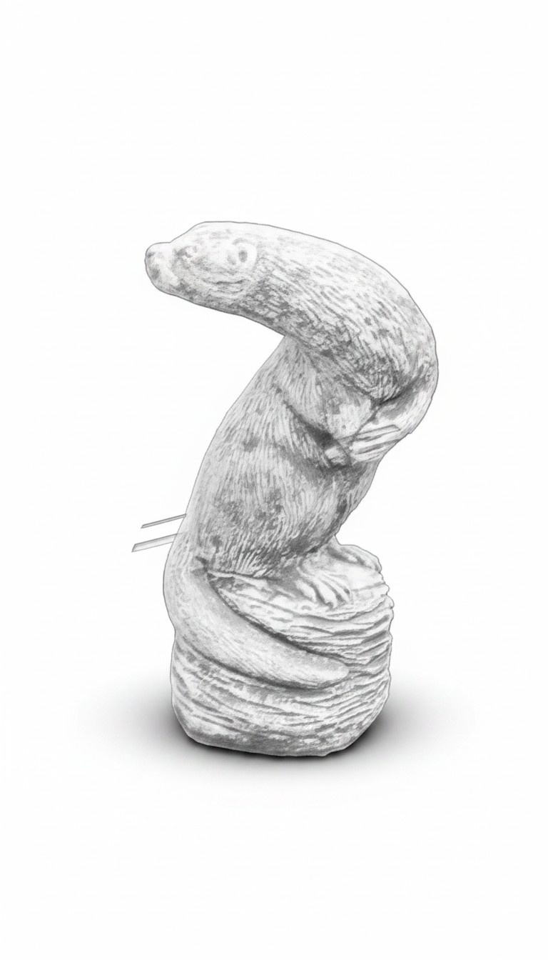 Garden decoration ferret terrace stone figures figure decoration statue sculpture!