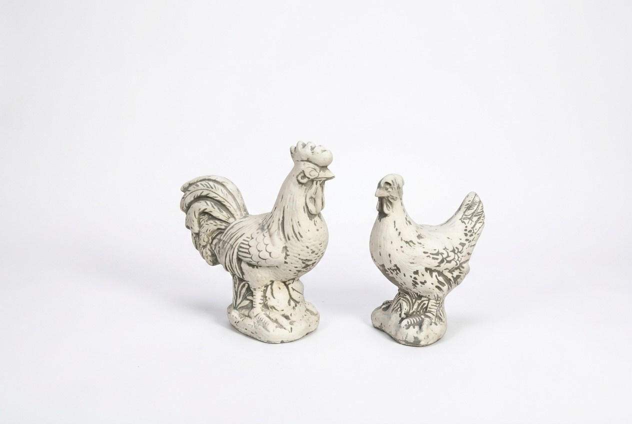 Garden Decoration Chicken Terrace Stone Figurine Deco Statue Sculpture 638 New