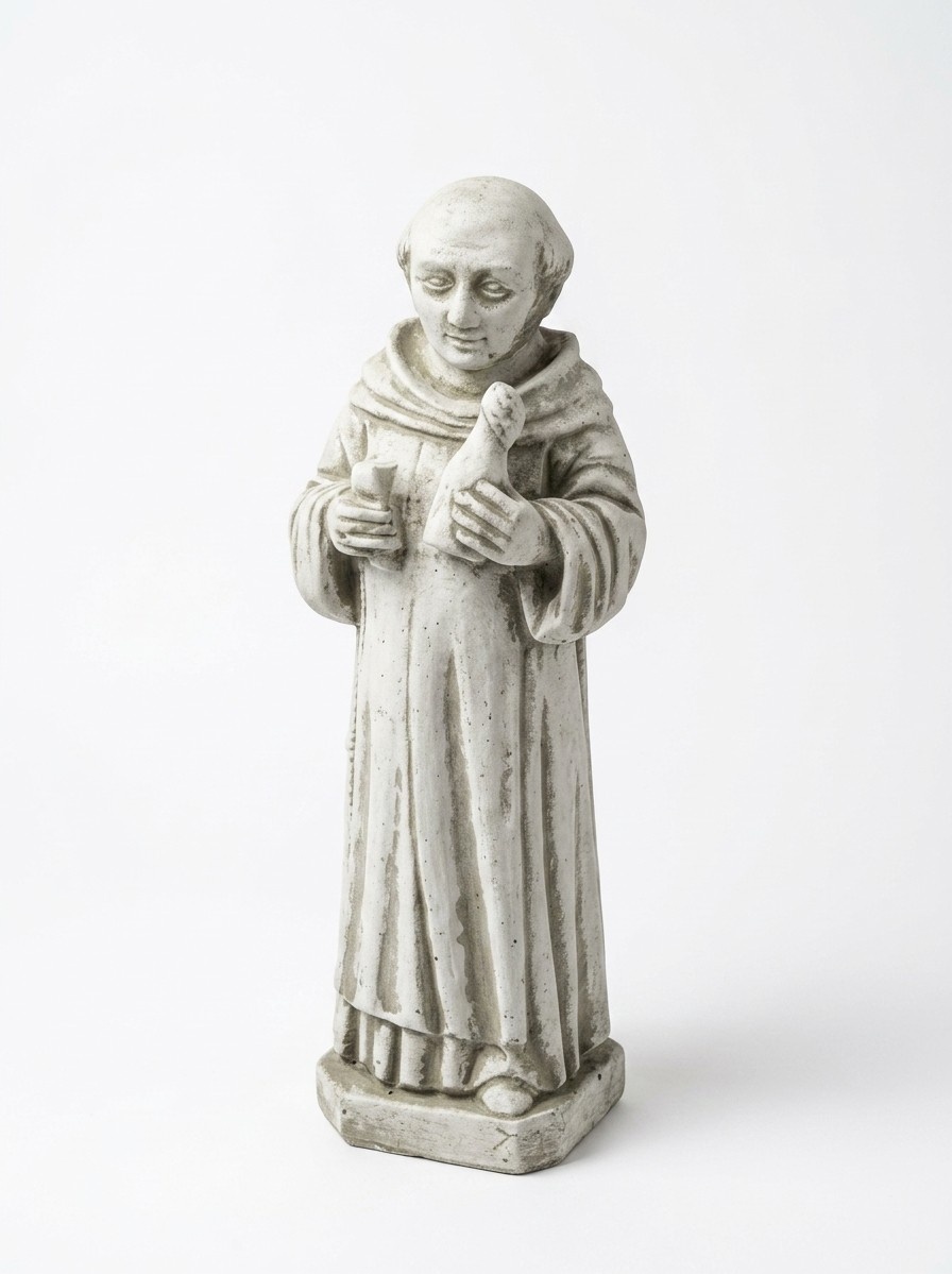 Garden decoration monk figure sculpture made of weather-resistant cement