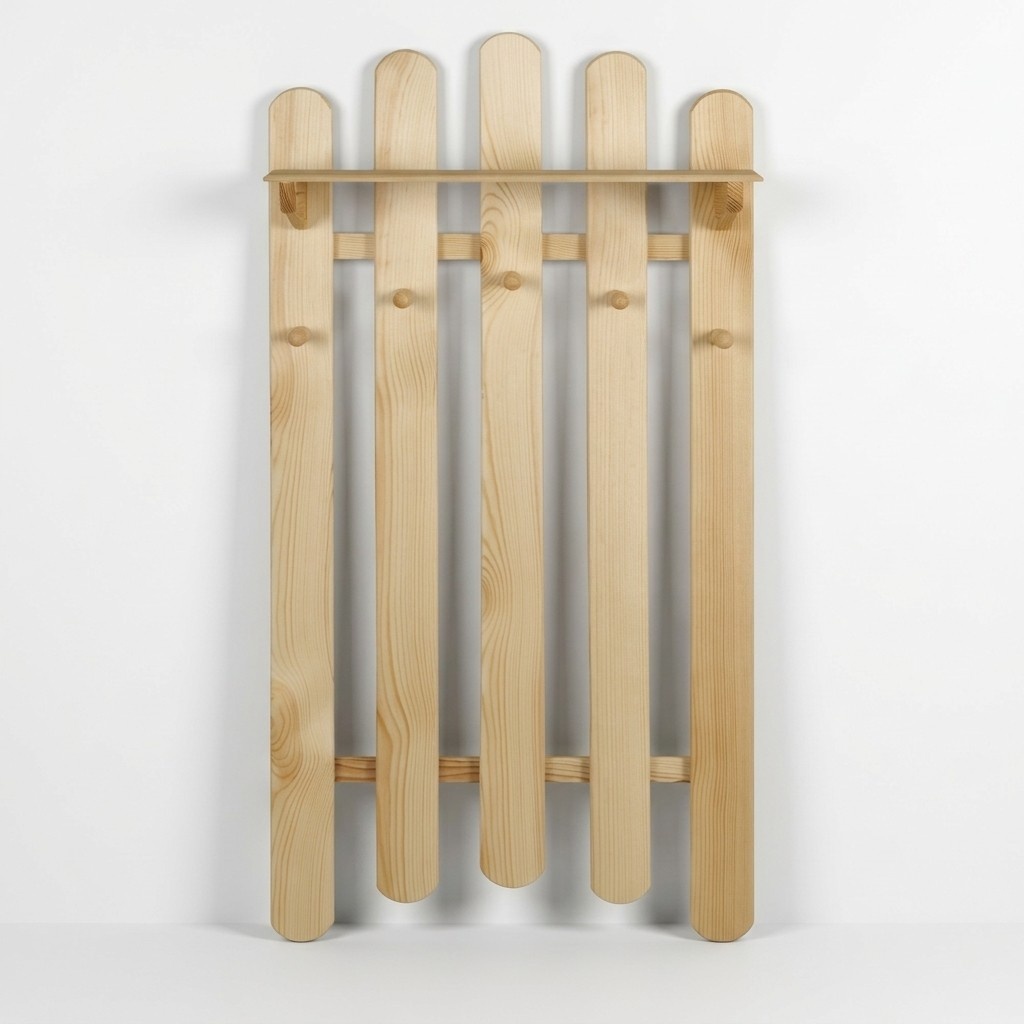 Coat panel wall coat rack wardrobe coat rail pine wood handmade