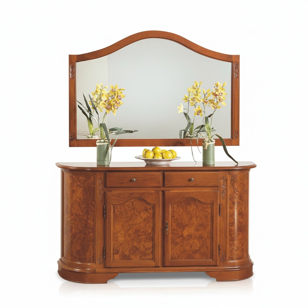 Set 2-piece Chest of Drawers Mirror Group Wood Dressers Sideboard Furniture Cabinet