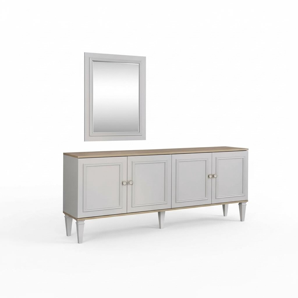Set sideboard with mirror sideboard chests of drawers dining room wood grey