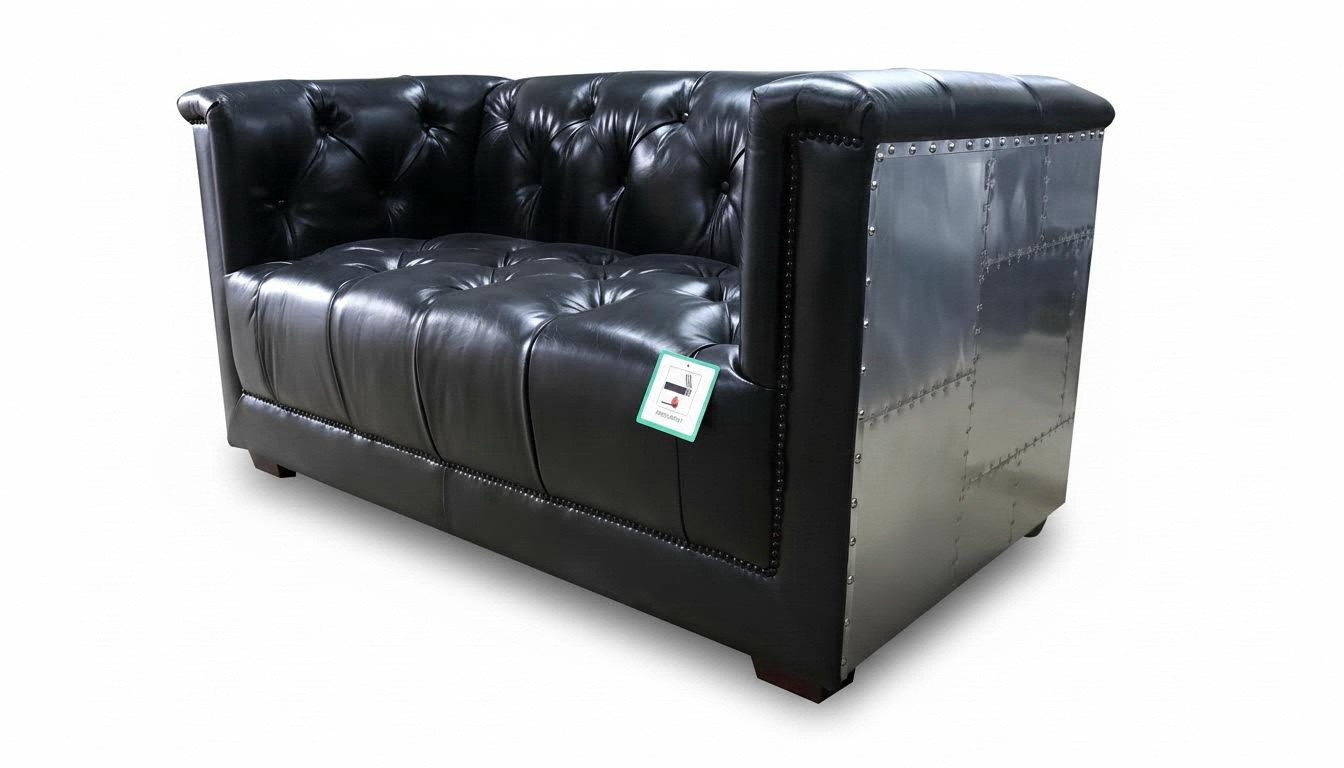 Genuine leather sofa two-seater airplane chair aviator chair New leather chair