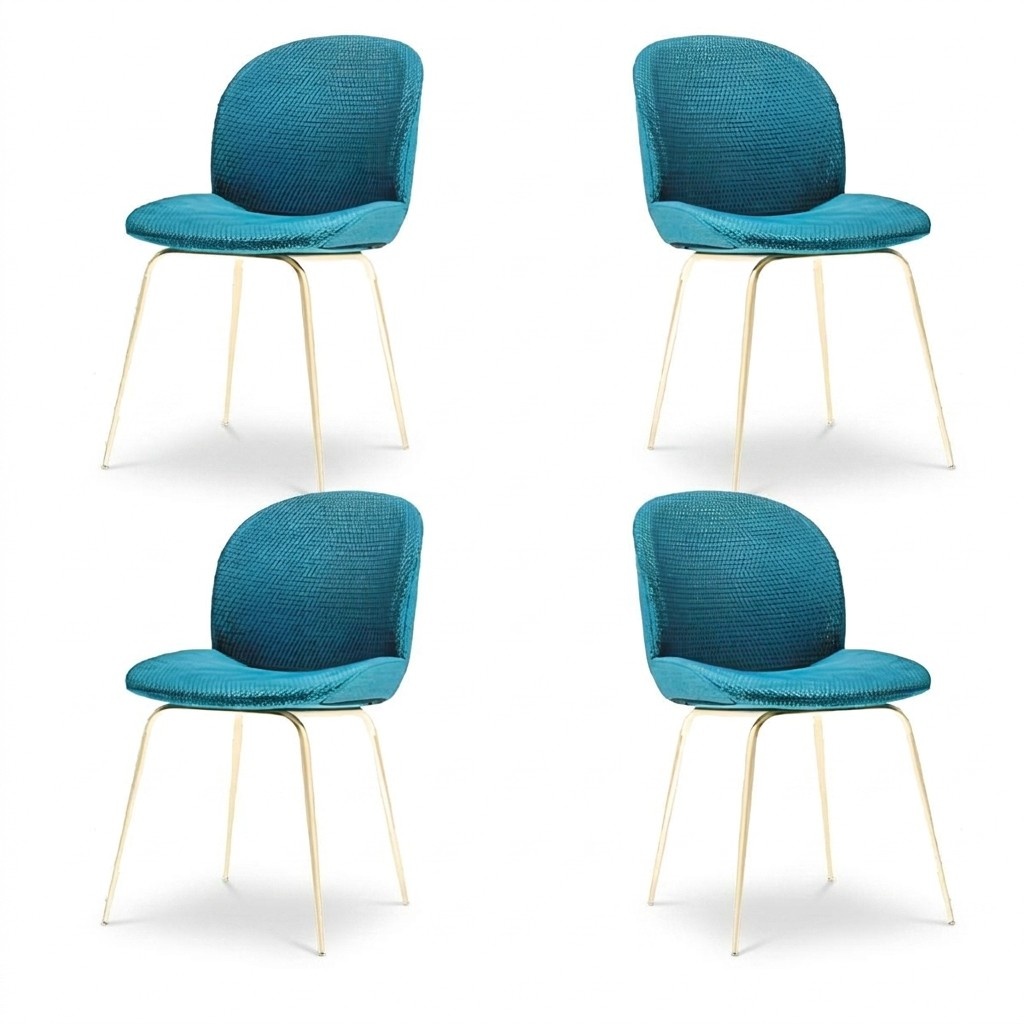 Upholstered Dining Room Chairs 4x Chair Group Set Fabric Design