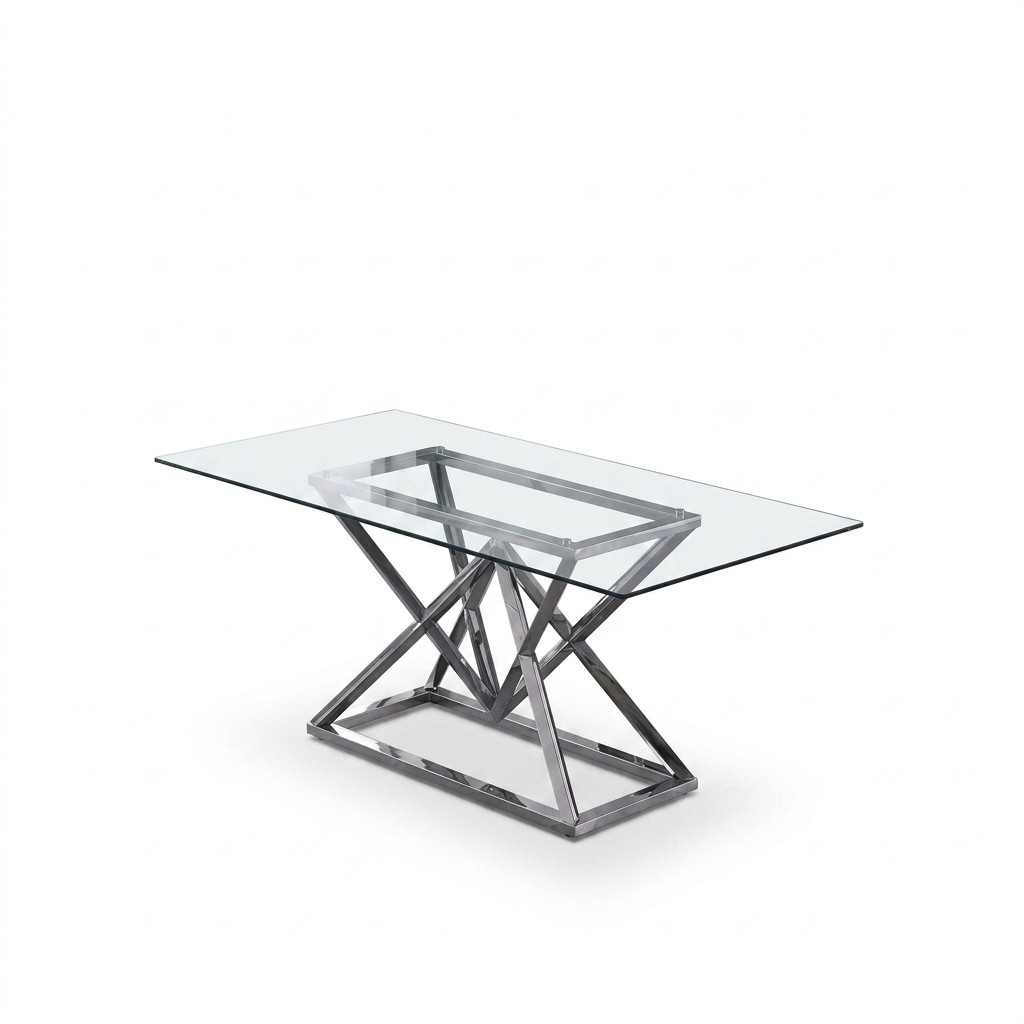 Glass table Column tables Silver tables Glass tables Luxury furniture 180x90