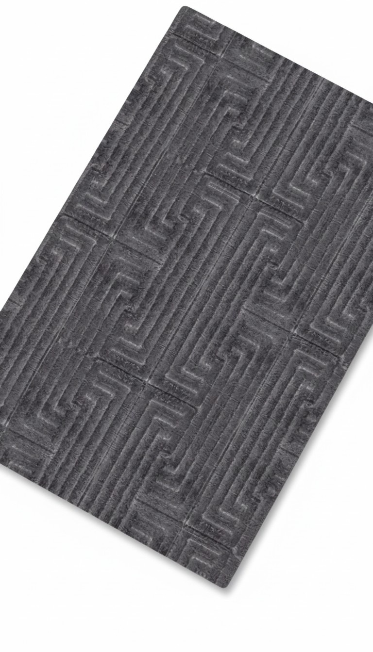 Graphite carpet geometric diamond design short pile living room hallway rugs