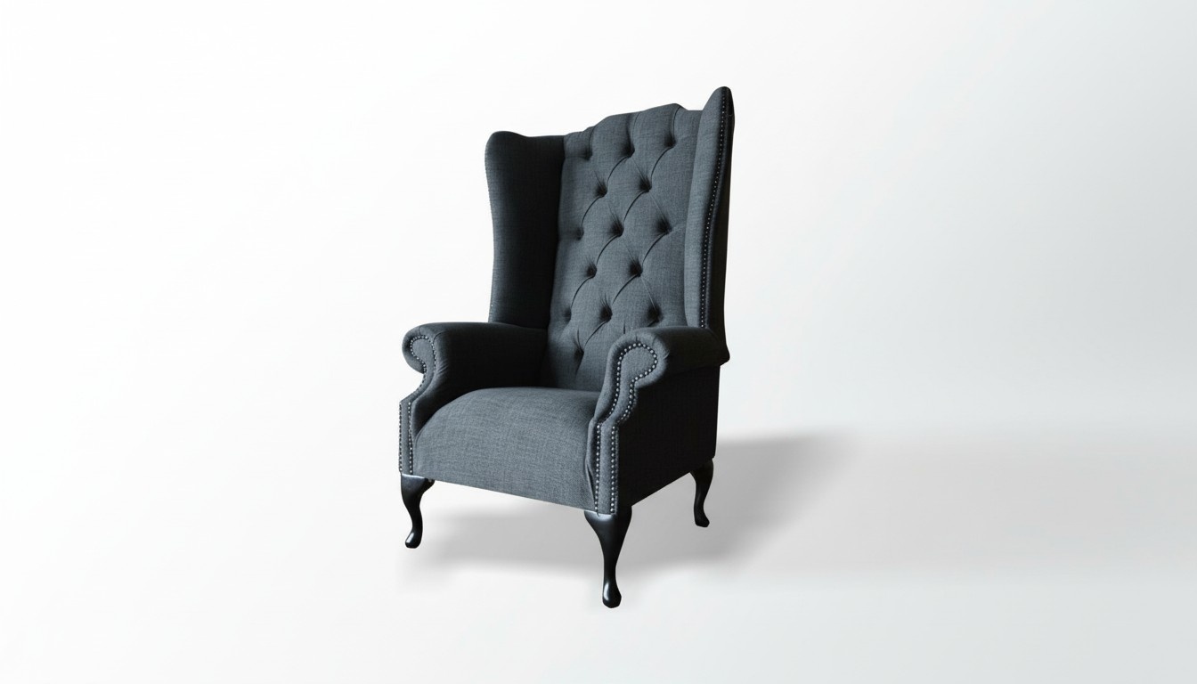 Gray armchair Chesterfield design upholstery sofa couches sofas textile furniture new