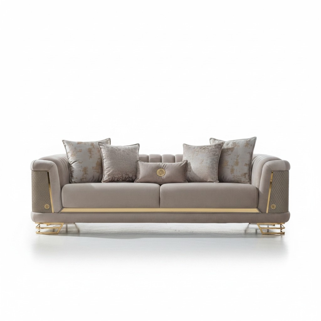 Gray Couch Modern Three-Seater Sofa Fabric Sofa Upholstered Sofa Sofas