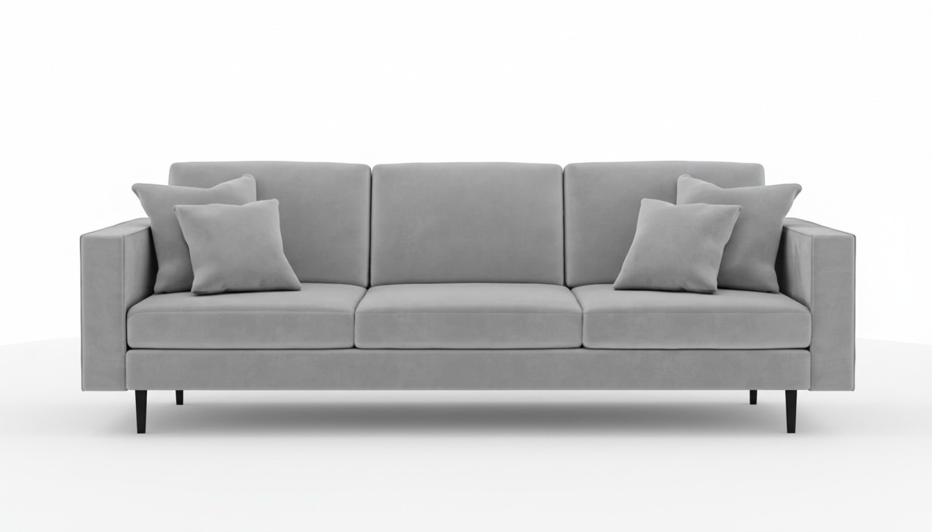 Grey Fabric Upholstery Sofa Living Room Design Couches Sofas New Textile Four Seater