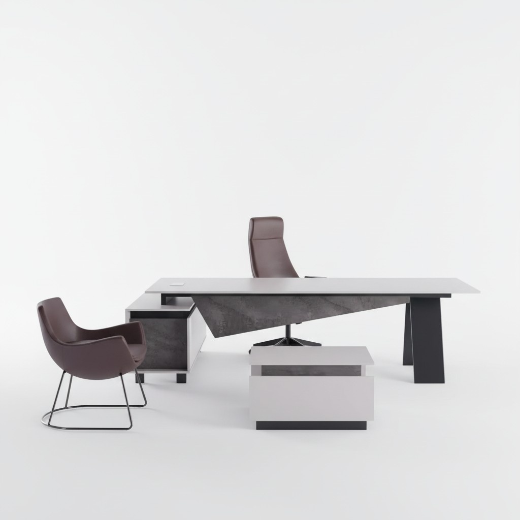 Grey study furniture Desk Sideboard Office furniture Modern wood