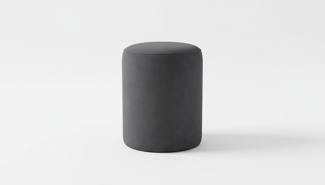 Grey stool living room textile upholstery First-class exclusive furniture