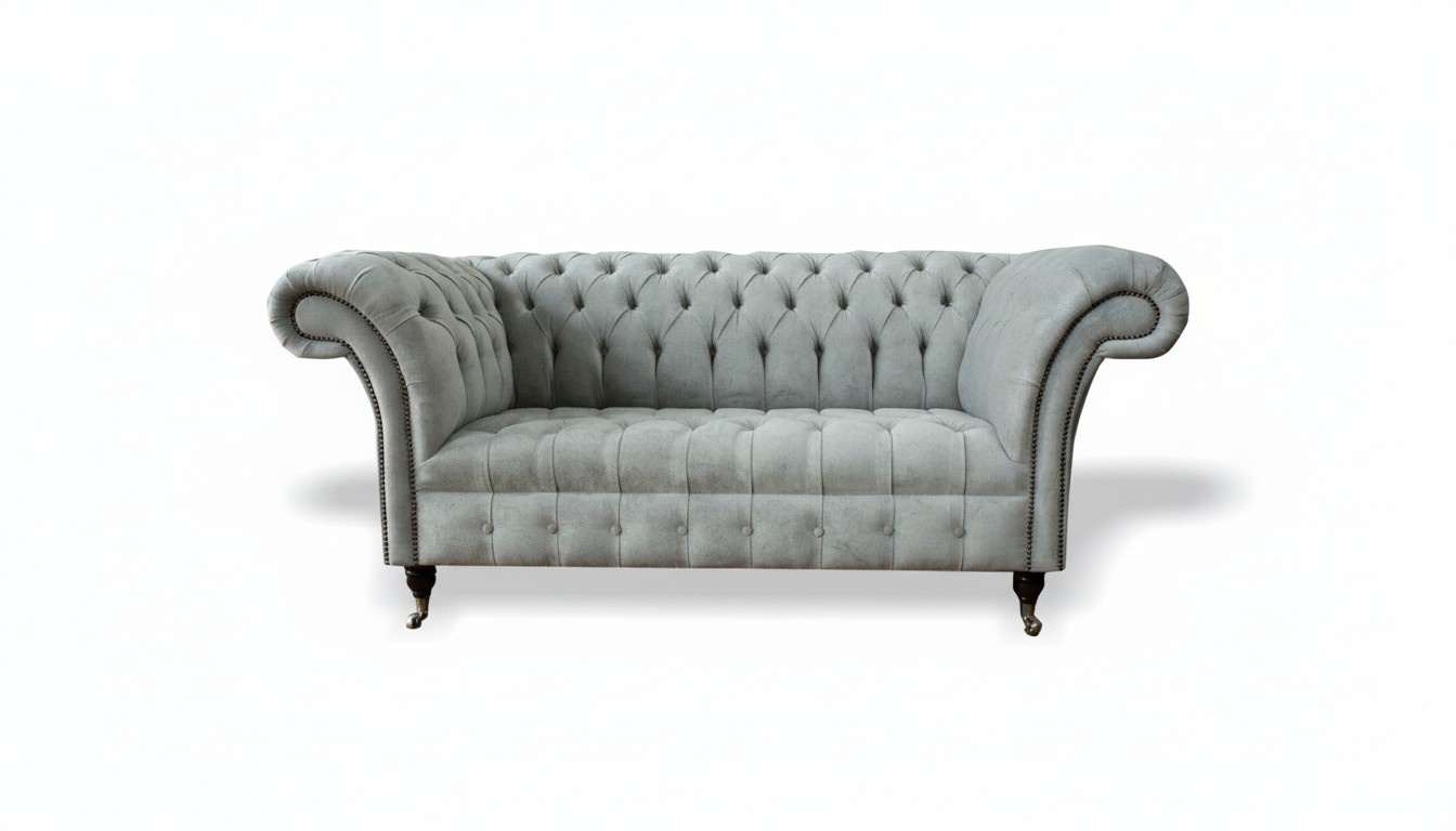 Gray seating furniture design sofa 2-seater couch velvet upholstered sofas Chesterfield new