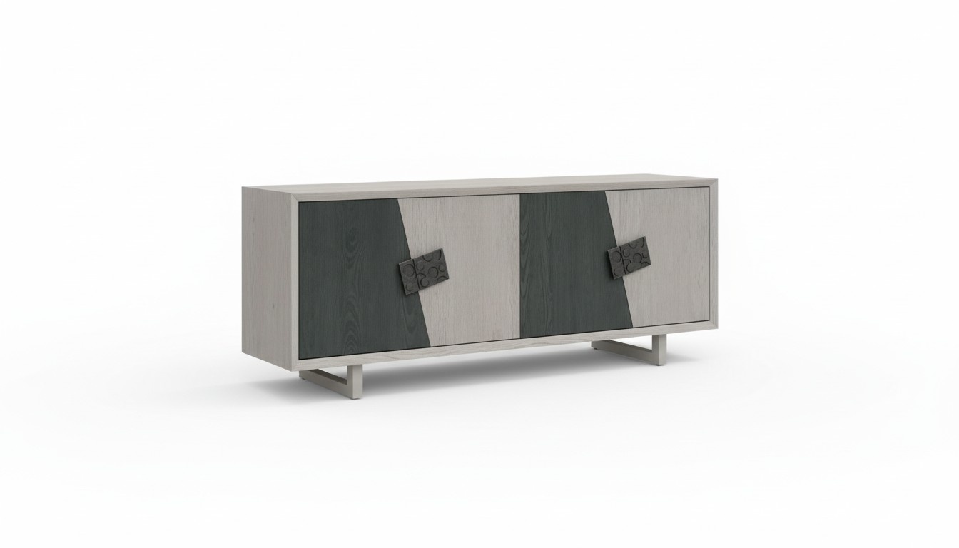 Gray Sideboard Modern Wooden Dresser Living Room Furniture Designer New