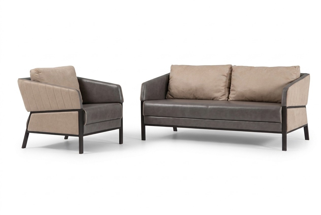 Grey Sofa 2 Seater Modern Couch Office Furniture Upholstered Sofa Designer