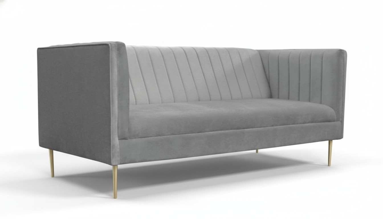 Gray Sofa Three-Seater Luxury Furniture New Modern Design Textile Living Room Couches
