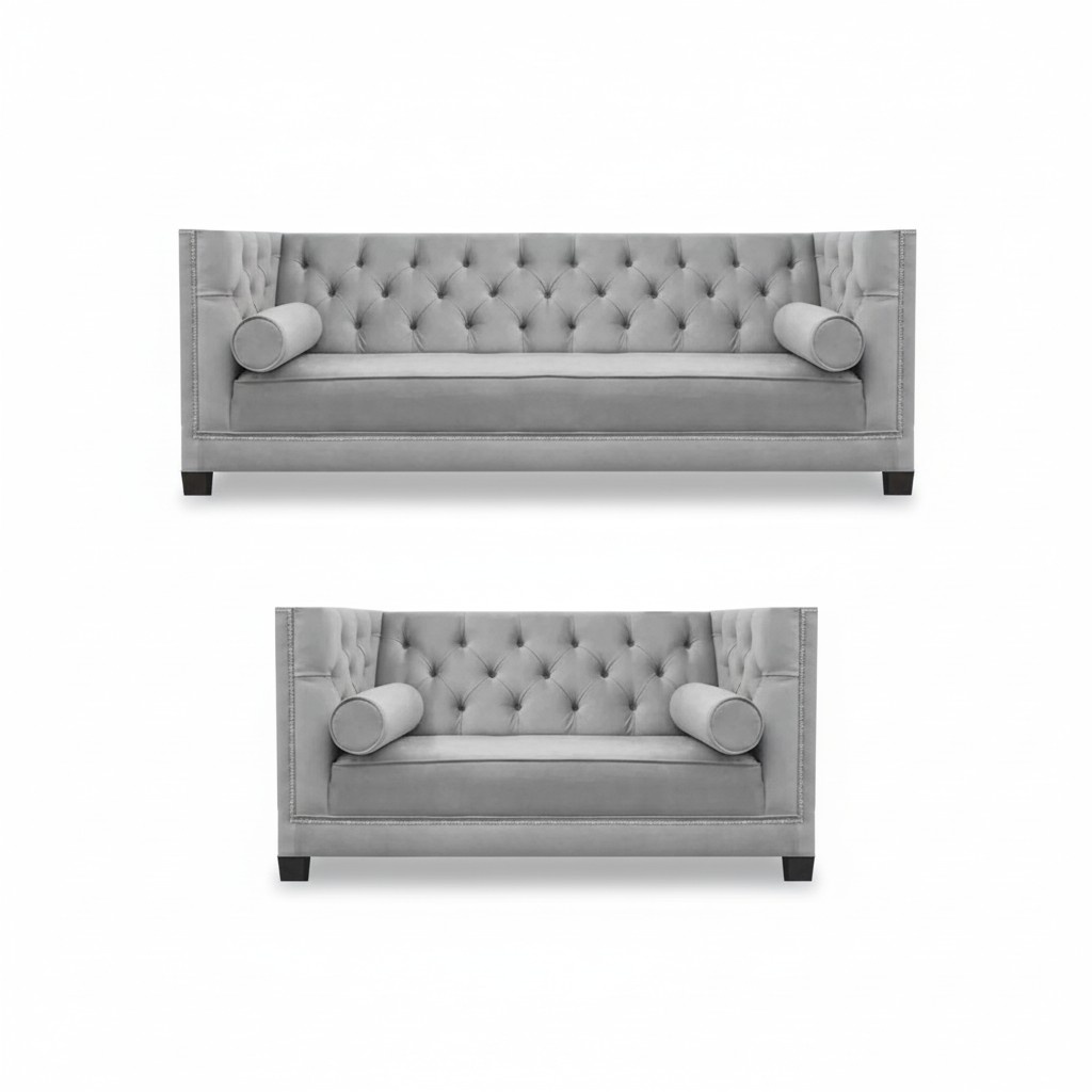Grey sofas Couch living room sets Textile sofa set Furnishing 3+2