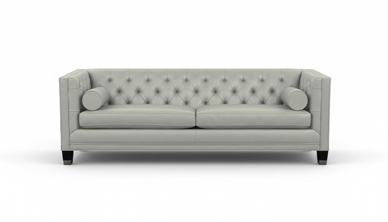 Gray three-seater leather sofa Chesterfield furniture XXL big modern design couches new