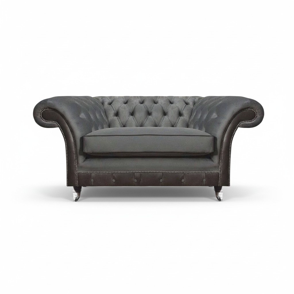 Gray upholstery furniture armchair designer interior living room new Chesterfield