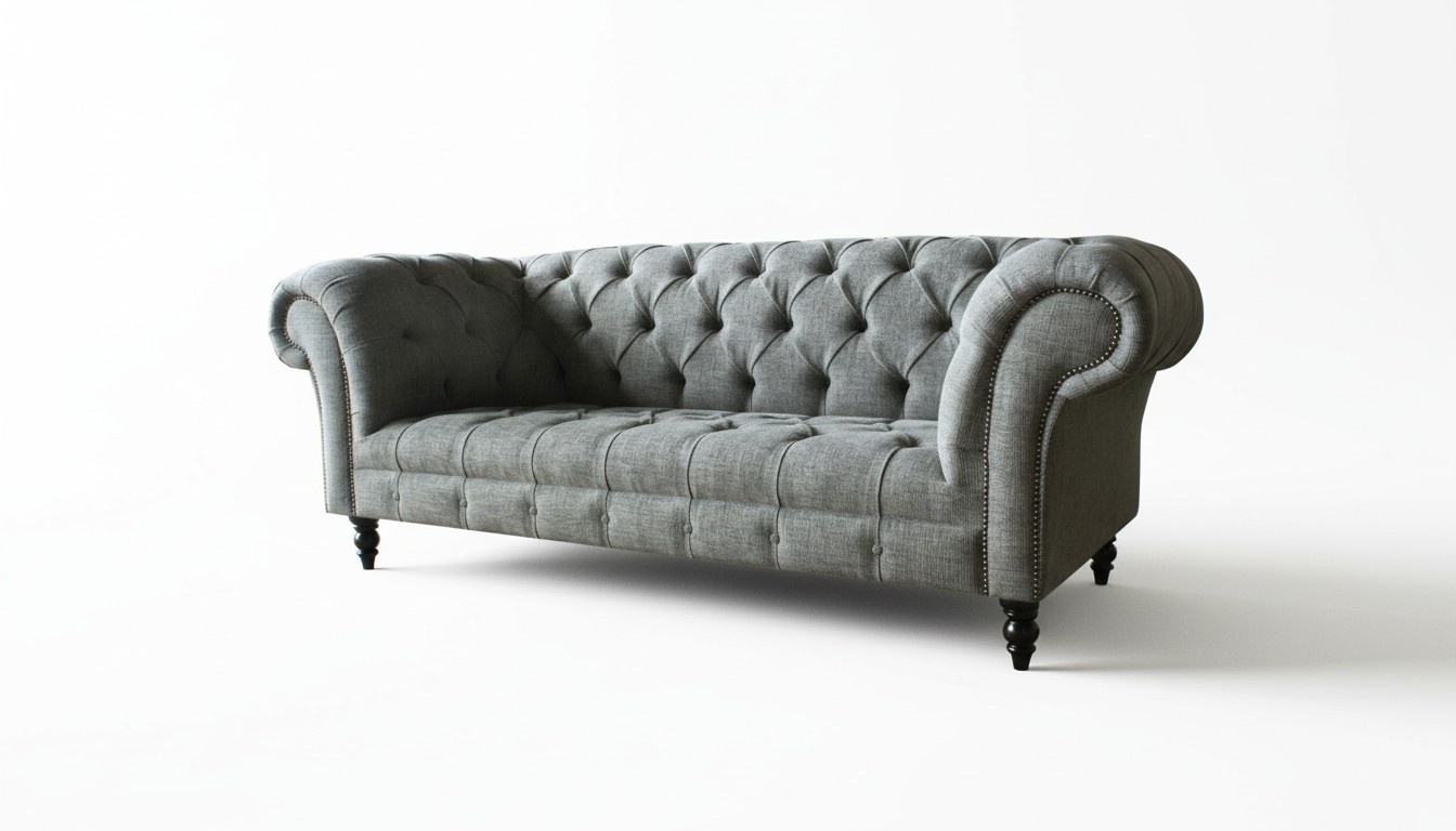 Gray upholstered sofa 3-seater set couch sofas velvet three-seater