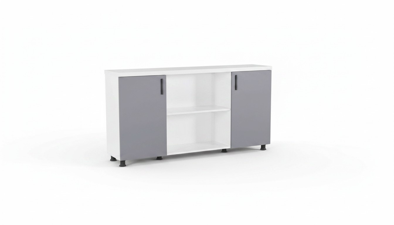 Gray-White Filing Cabinet Luxurious Office Sideboard Rectangular Chest of Drawers