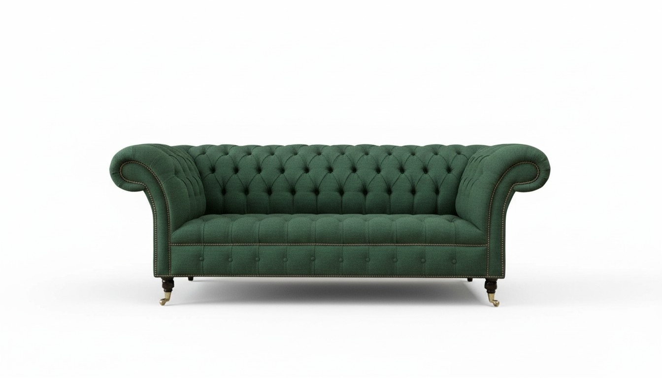 Green Chesterfield couch upholstered sofas textile modern sofa set 3 seat couches