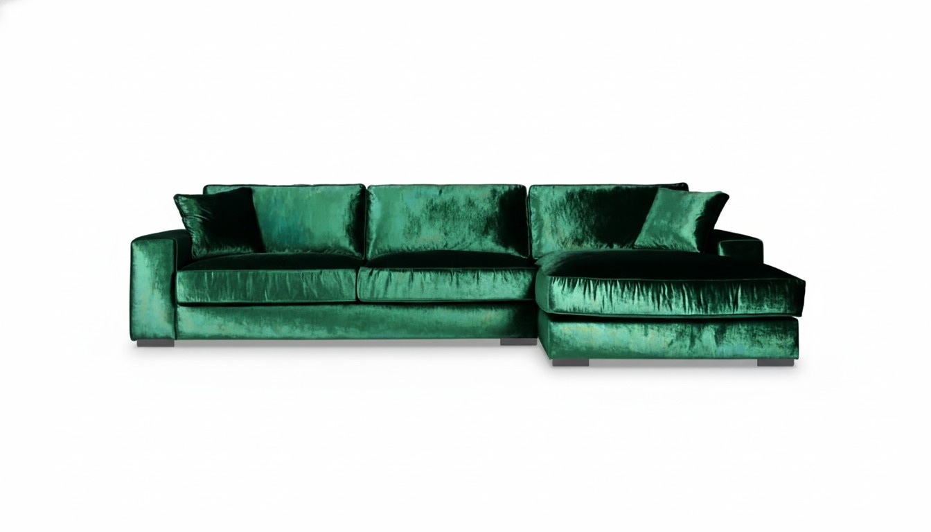 Green Corner Sofa Fabric Living Room Design Couches Upholstery Sofas Big Velvet New