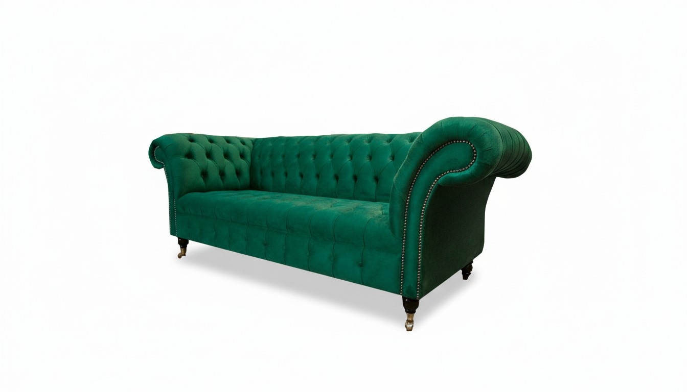 Green Designer Sofa Couch Upholstery XXL 3-Seater Big Sofas Couches Textile Leather