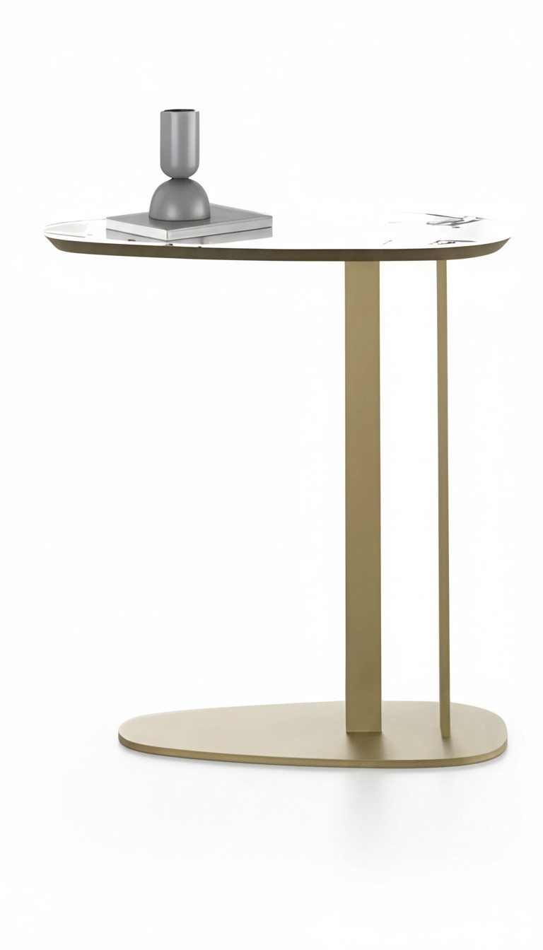 Green metal side table, modern and stylish