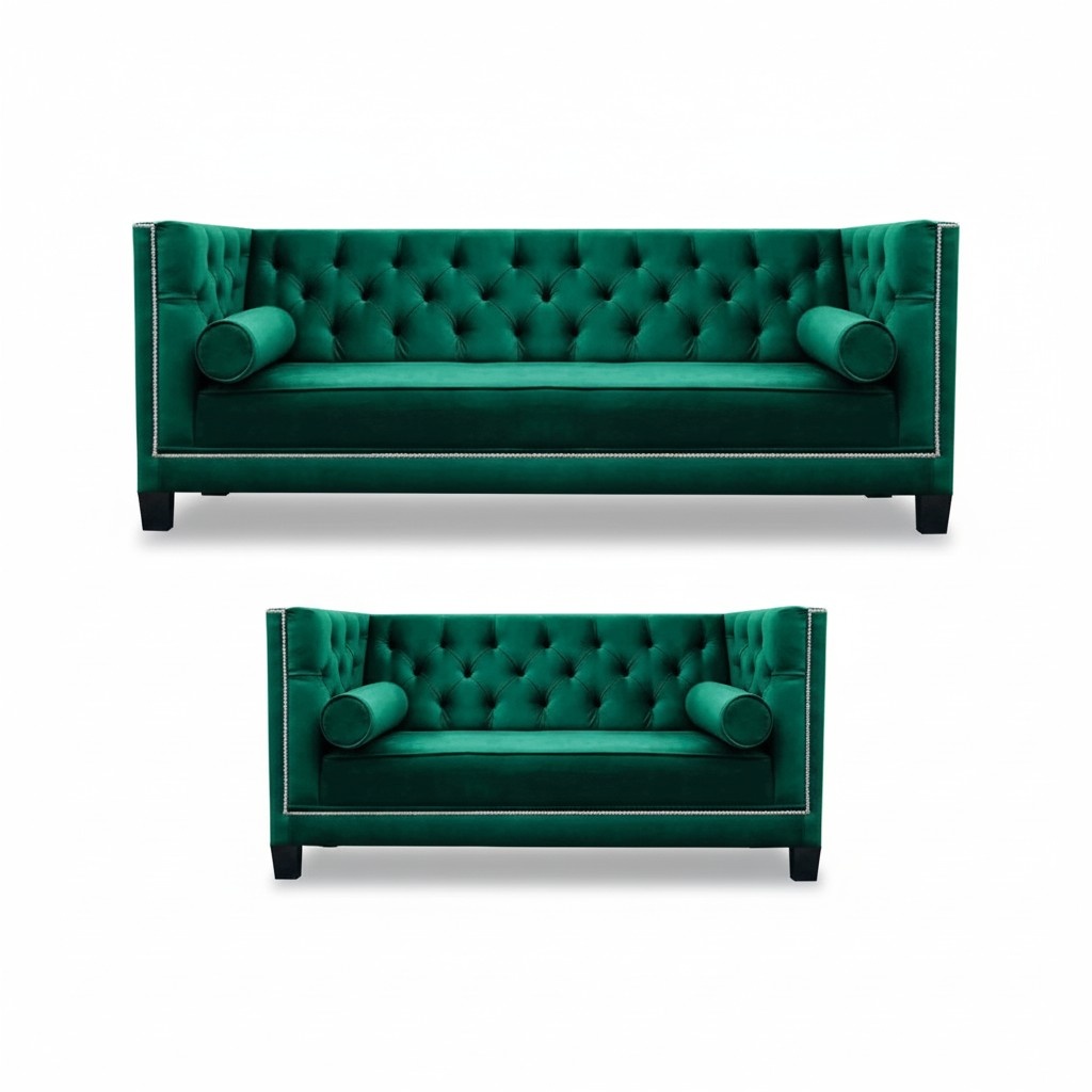 Green Sofa Set Design Chesterfield Sofas Modern Couches Armchairs Seat