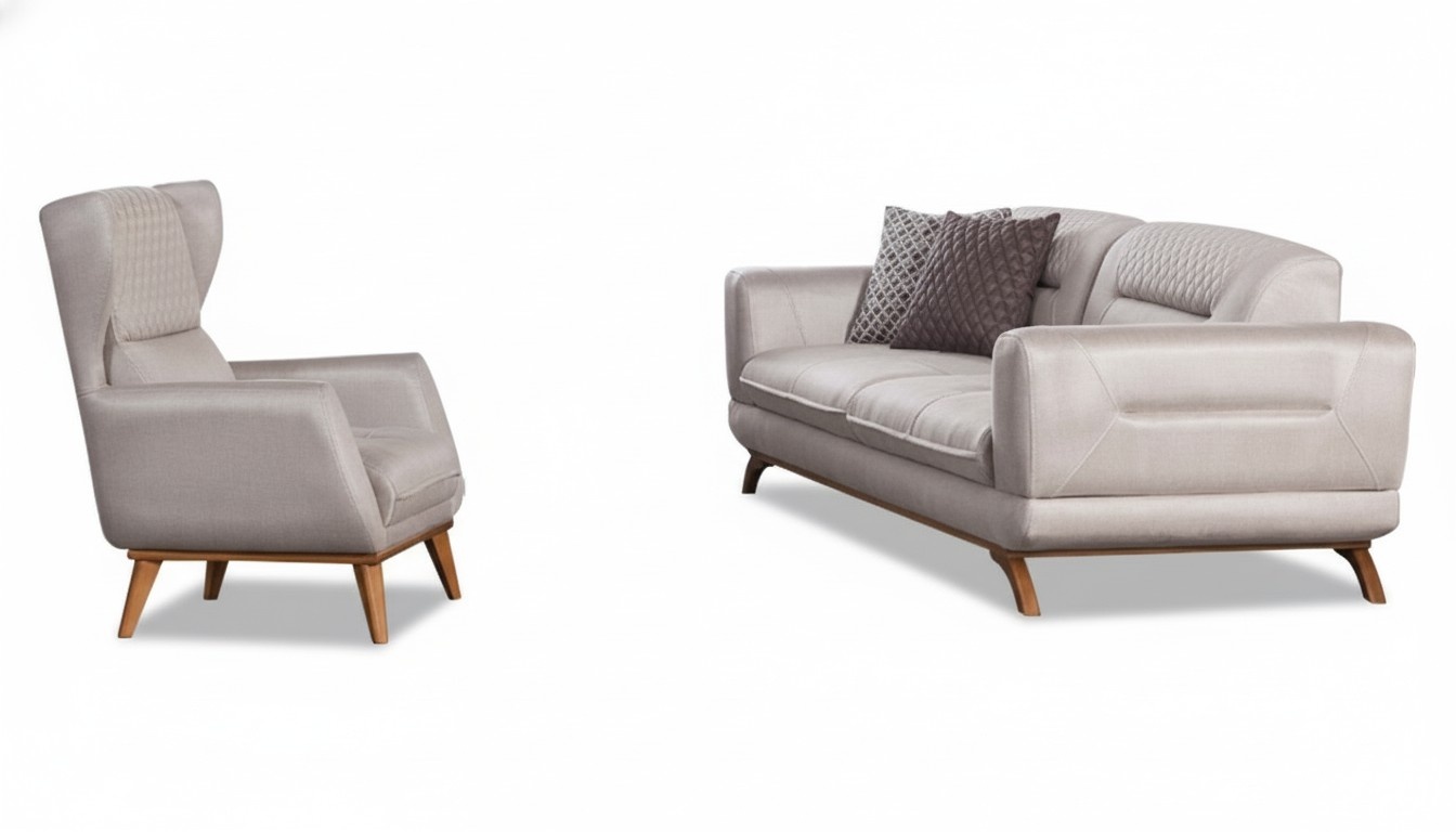 Gray upholstered corner sofa three-seater luxury chair gray modern furniture