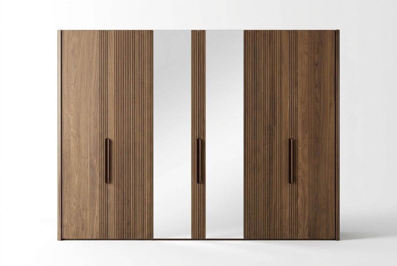 Large brown wardrobe Bedroom wardrobe with mirror Wardrobes