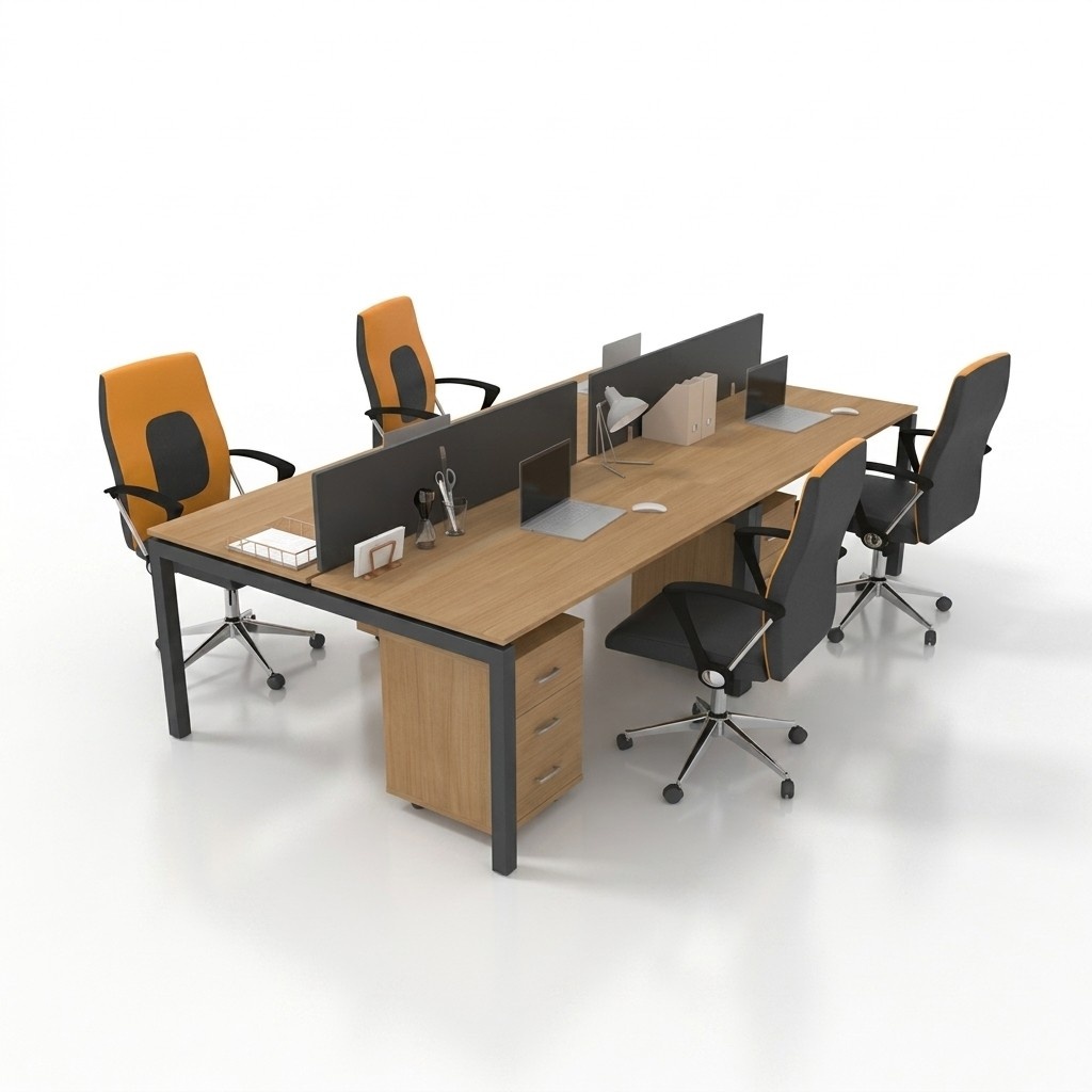 Large desk office furniture team table 4 people office furniture