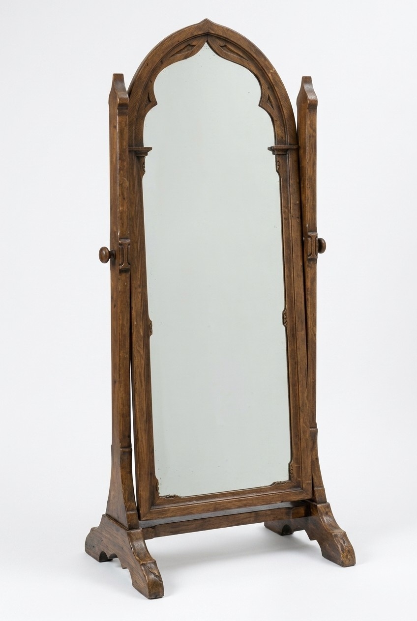 Large Handmade Mirror with Wooden Frame