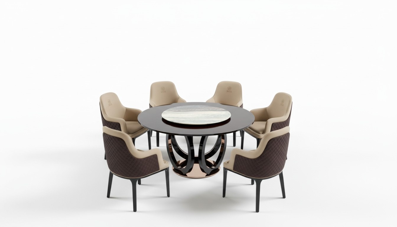 Group Dining Table Seat Living Room Set Tables Upholstery Wood Chair 6x Chairs