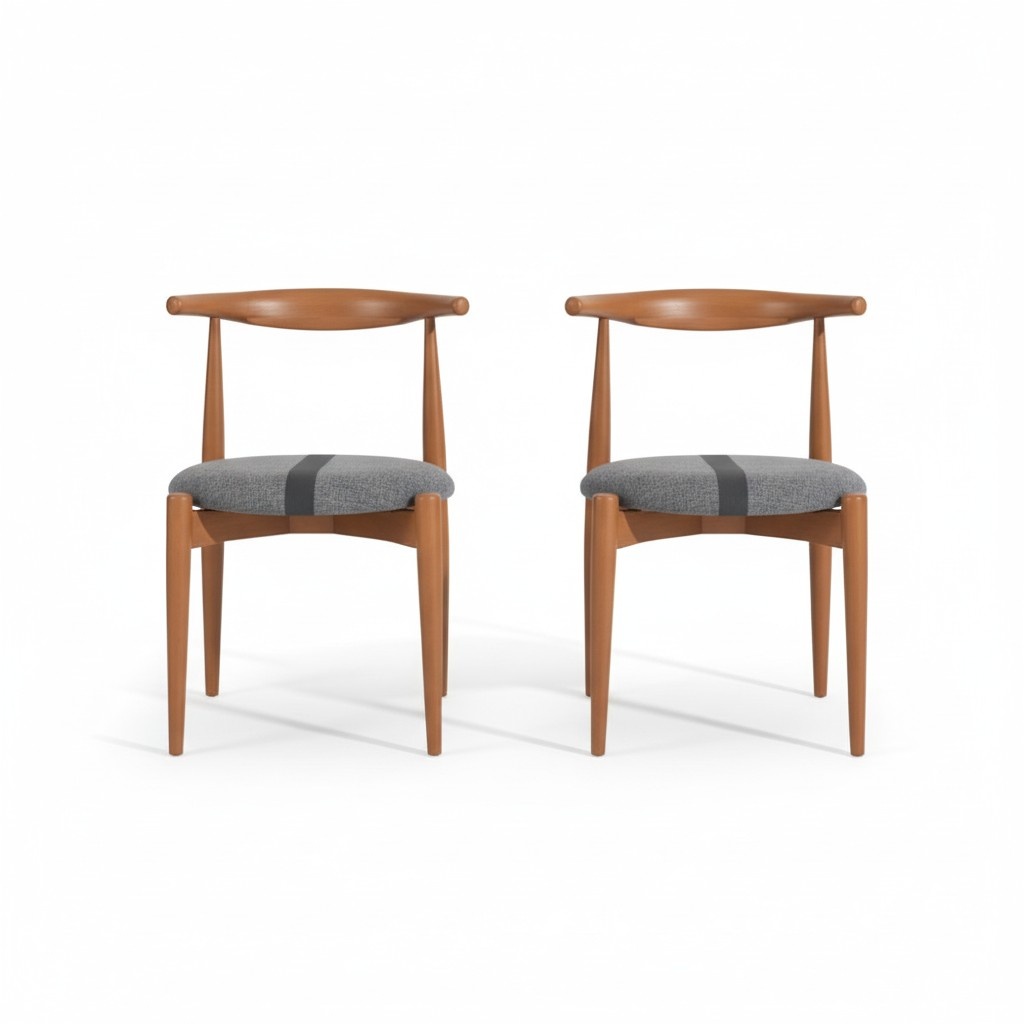 Group Kitchen Chairs Dining Room Chairs Wooden Chairs Set 2pcs Chairs Brown