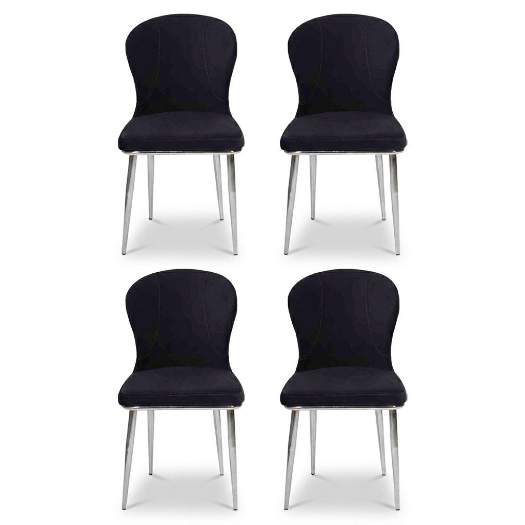 Group set 4x armchair chair design fabric upholstery chairs dining room textile