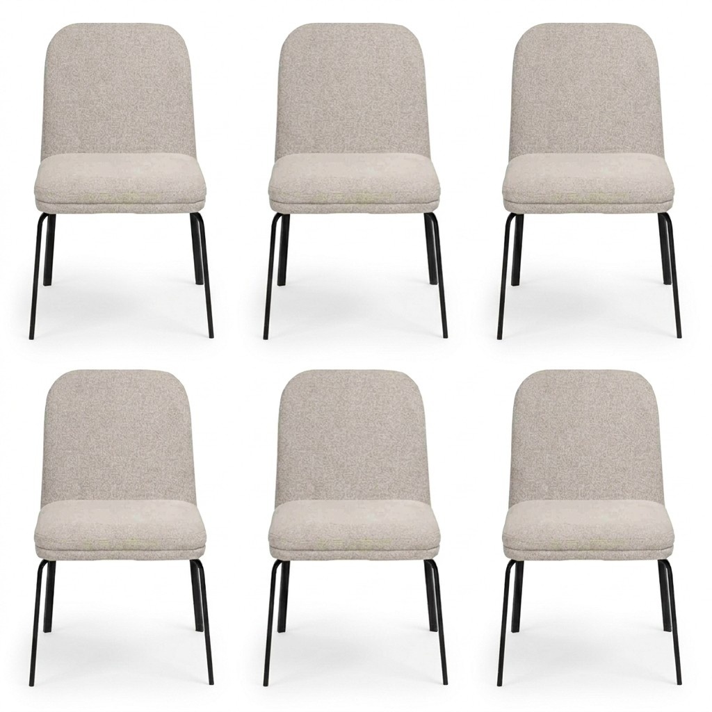 Group set chairs 6x chair set textile upholstered seat stainless steel dining room new