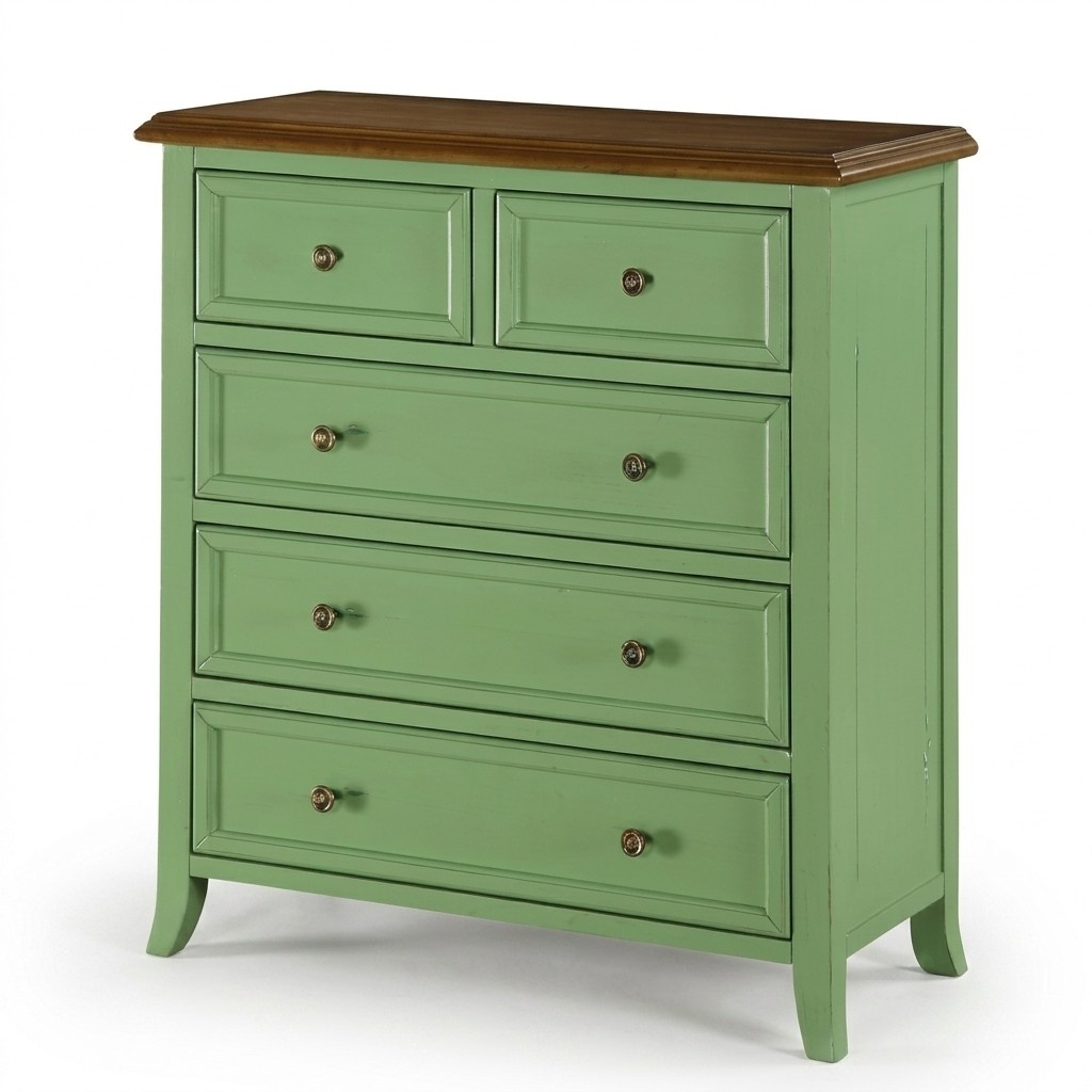 Green Dresser Sideboard Cabinet Real Wood Furniture Chests of Drawers Cabinets New