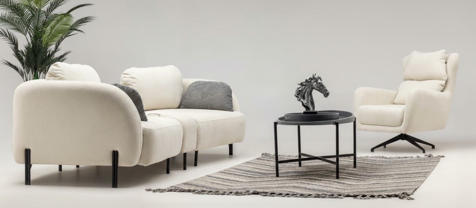 Group fabric sofa two seater sofa armchair upholstered sofa beige couch set