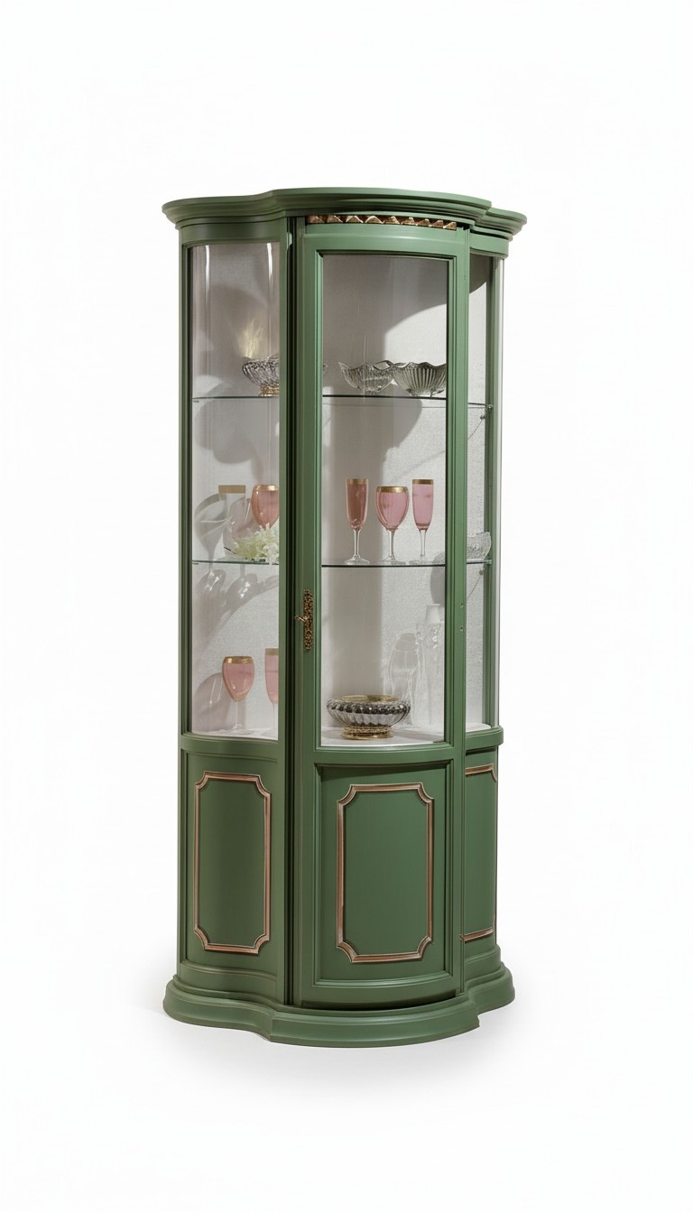 Half cabinet Glass cabinets Cabinet cabinet living room luxury green