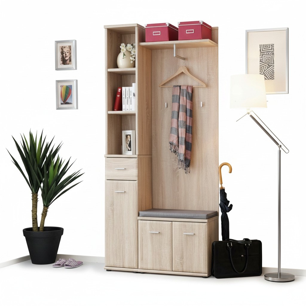 Hallway wardrobe Wardrobe coat rack wood Modern furniture Wardrobe hallway
