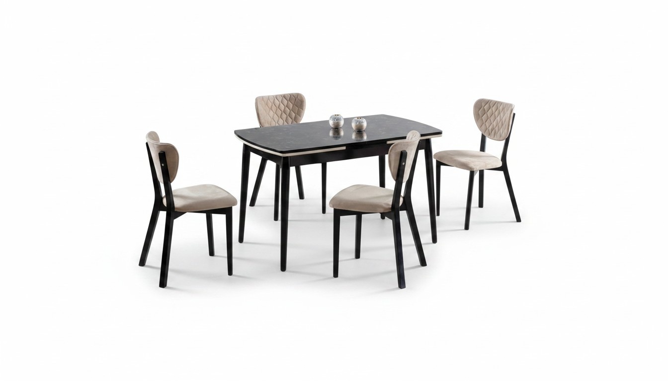 High-quality complete dining table with 4 chairs luxury dining room furniture design luxury
