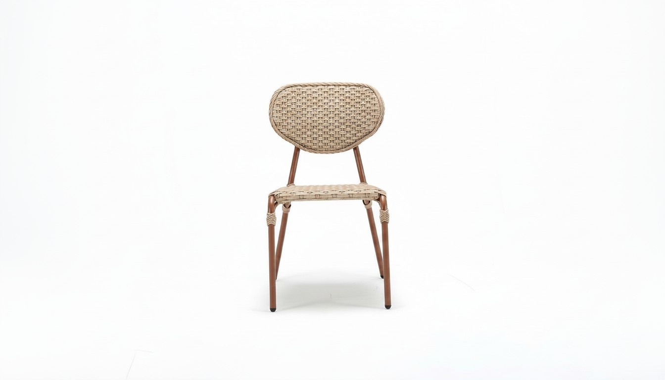 High-quality terrace chair beige luxury modern stylish rattan style