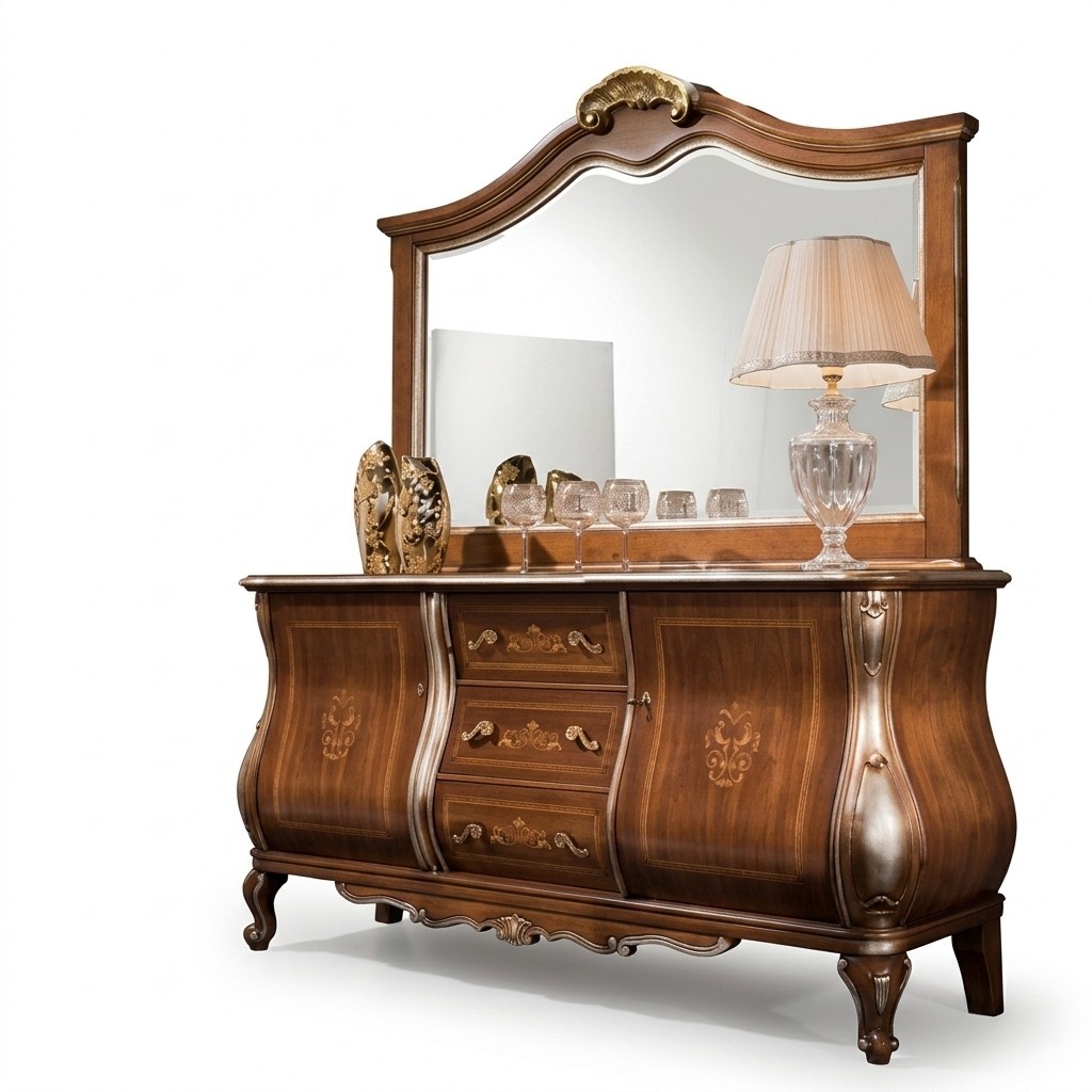 High Quality Luxurious Classic Living Room Sideboard Wood Brown 200x53x100