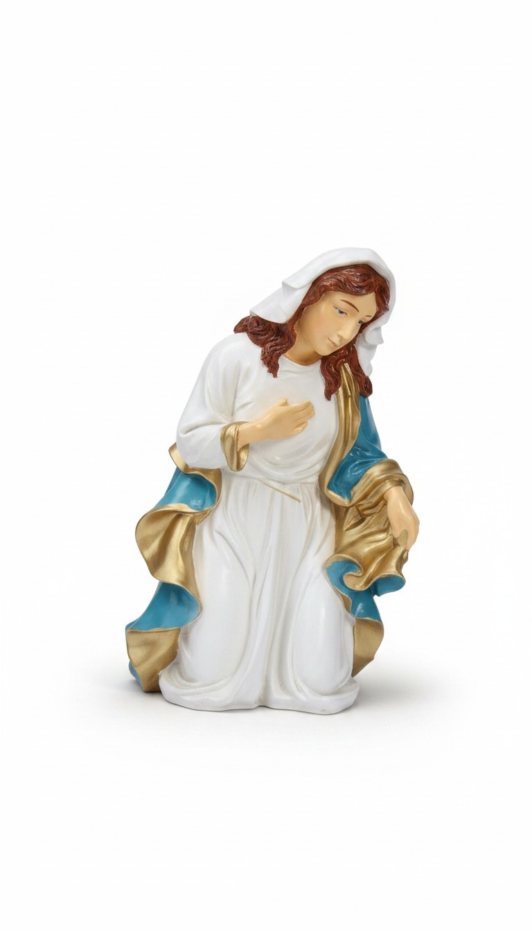 Holy decorative sculpture designed as gloss praying on the knees mother mary 64cm