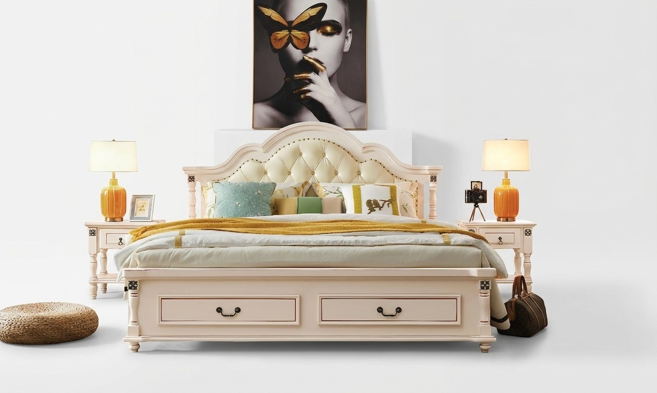 Wooden bed bed design luxury double hotel beds bedroom 180x200 cm wood